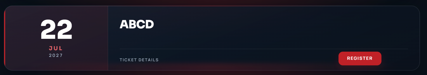 Fundraiser Events widget on MohidWebSrv, dark theme